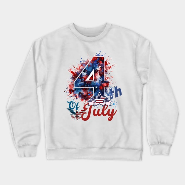 Colorful 4th of July Celebration: Eagle, Flags, and Festive Spirit Crewneck Sweatshirt by theworthyquote